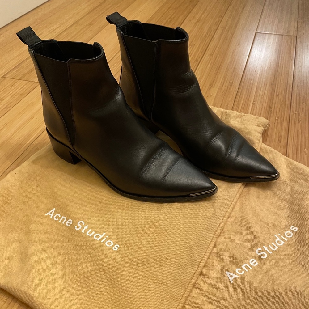 Acne Studios Jensen Boots In Black Leather Size 37 Gem